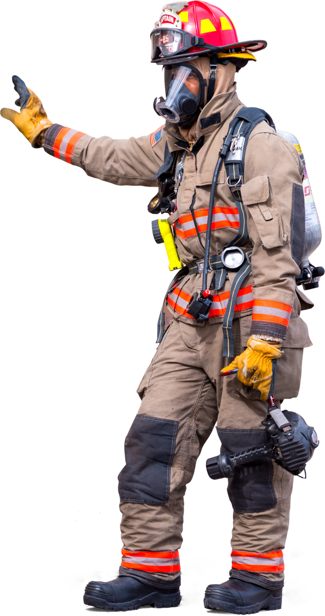 Firefighter with Mask - Isolated